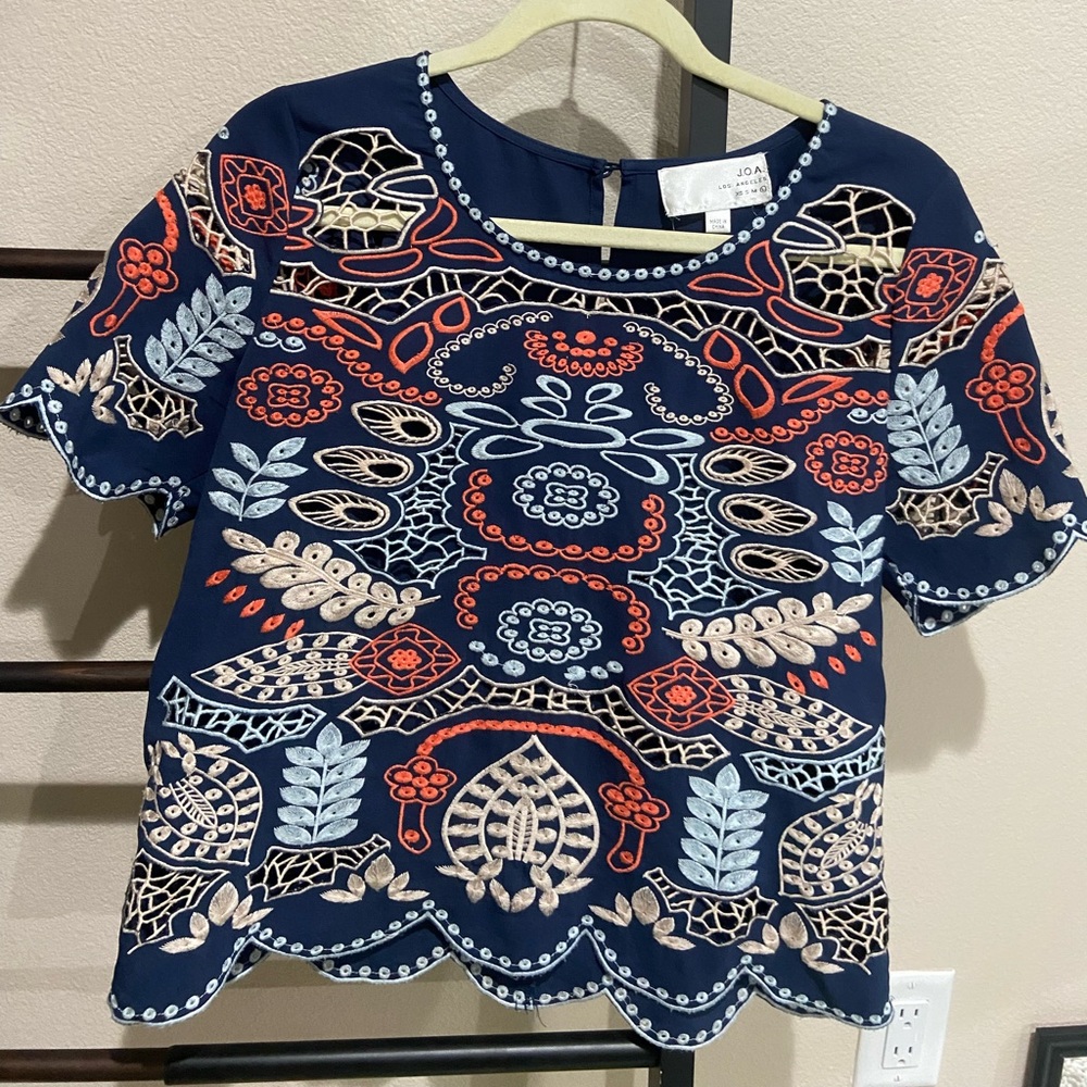 J.O.A. Embroidered Top